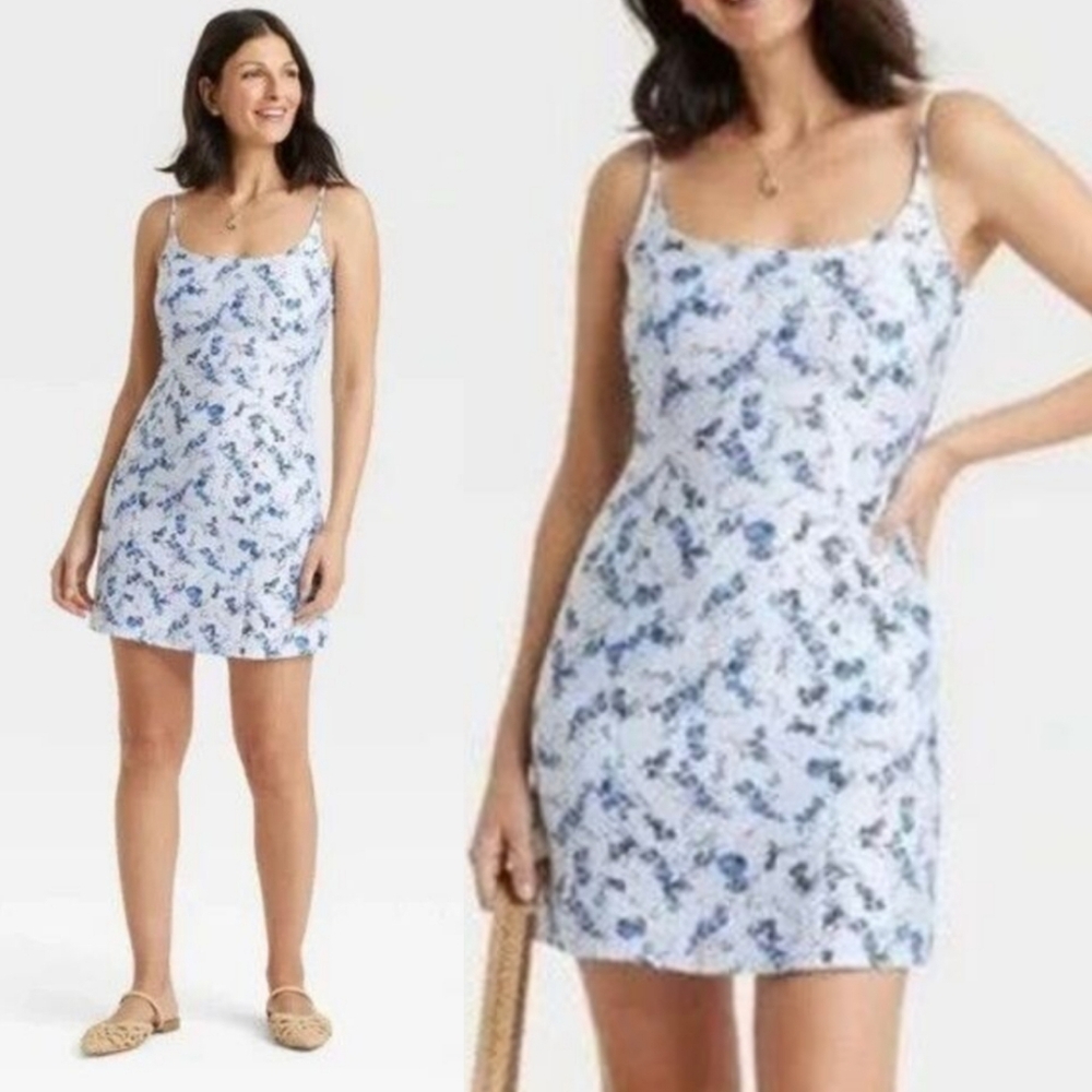 NWT A New Day Cami Dress In Blue Floral Size Woman's 22W